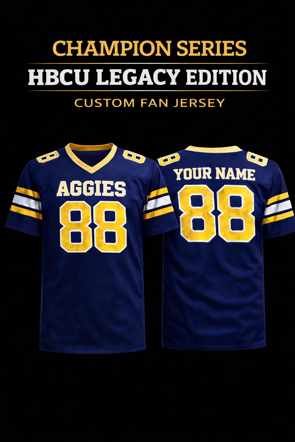 HBCU Legacy Custom Football Jersey – Personalized Name & Number
