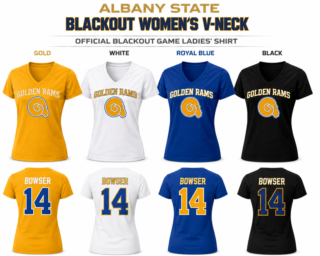 Albany State Blackout Women’s V-Neck Fan Jersey