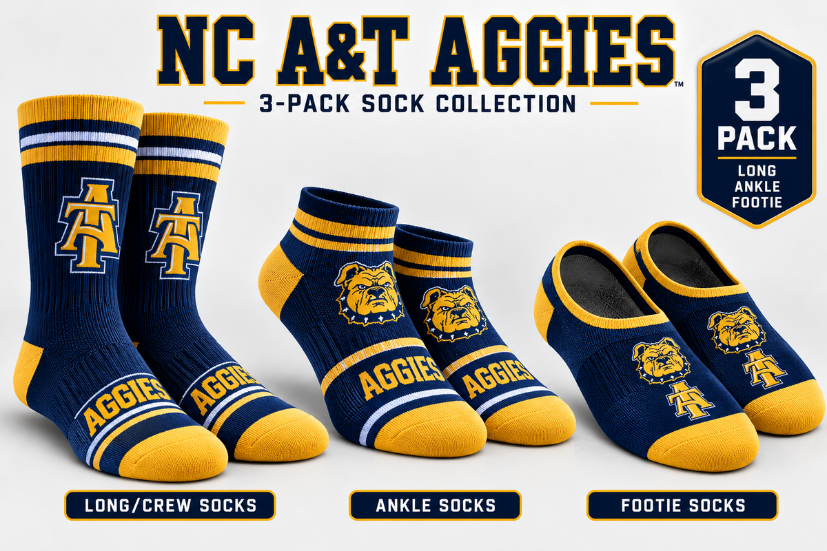 Aggie Pride 3-Pack Socks – Crew, Ankle & Footie